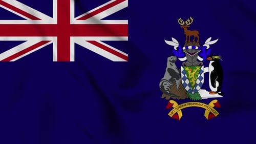 Waving Flag Of The South Georgia And The South Sandwich Islands