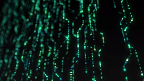 Abstrakte beleuchtete Partikel mit Datenhintergrund