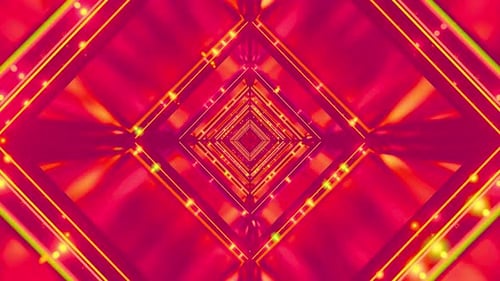 Abstract Glowing Geometric Tunnel Loop Background