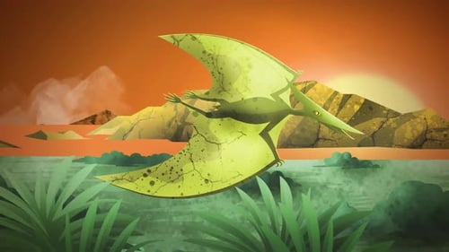 Pterodaktylus fliegt über die Juralandschaft