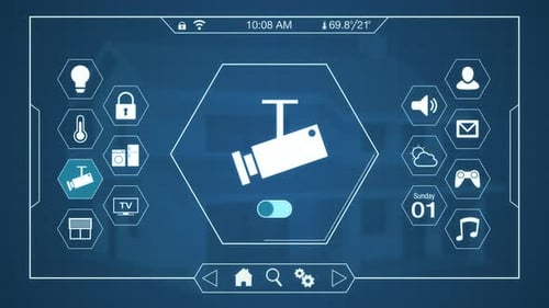 Futuristic Smart Home System User Interface Display