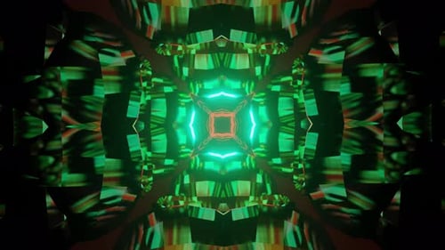 Colorful 3D Kaleidoscope Mandala Abstract Background of Trippy Art Psychedelic Trance to Open Third