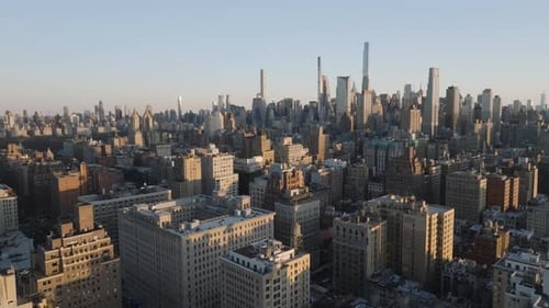 Aerial view of skyscrapers in New York City