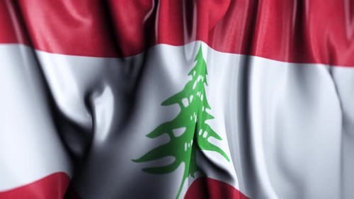 Waving Flag of Lebanon National Symbol Background