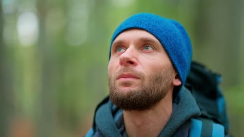 Mann, Gesicht, Wald