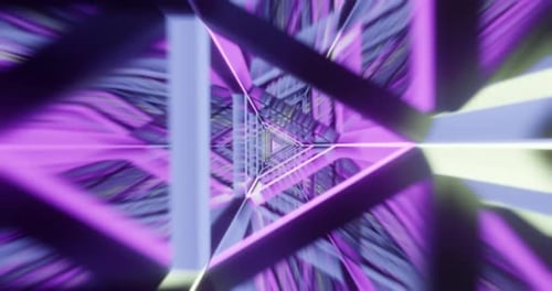 Abstract Loop Animated Background Camera Fly Through Futuristic Triangle Shapes