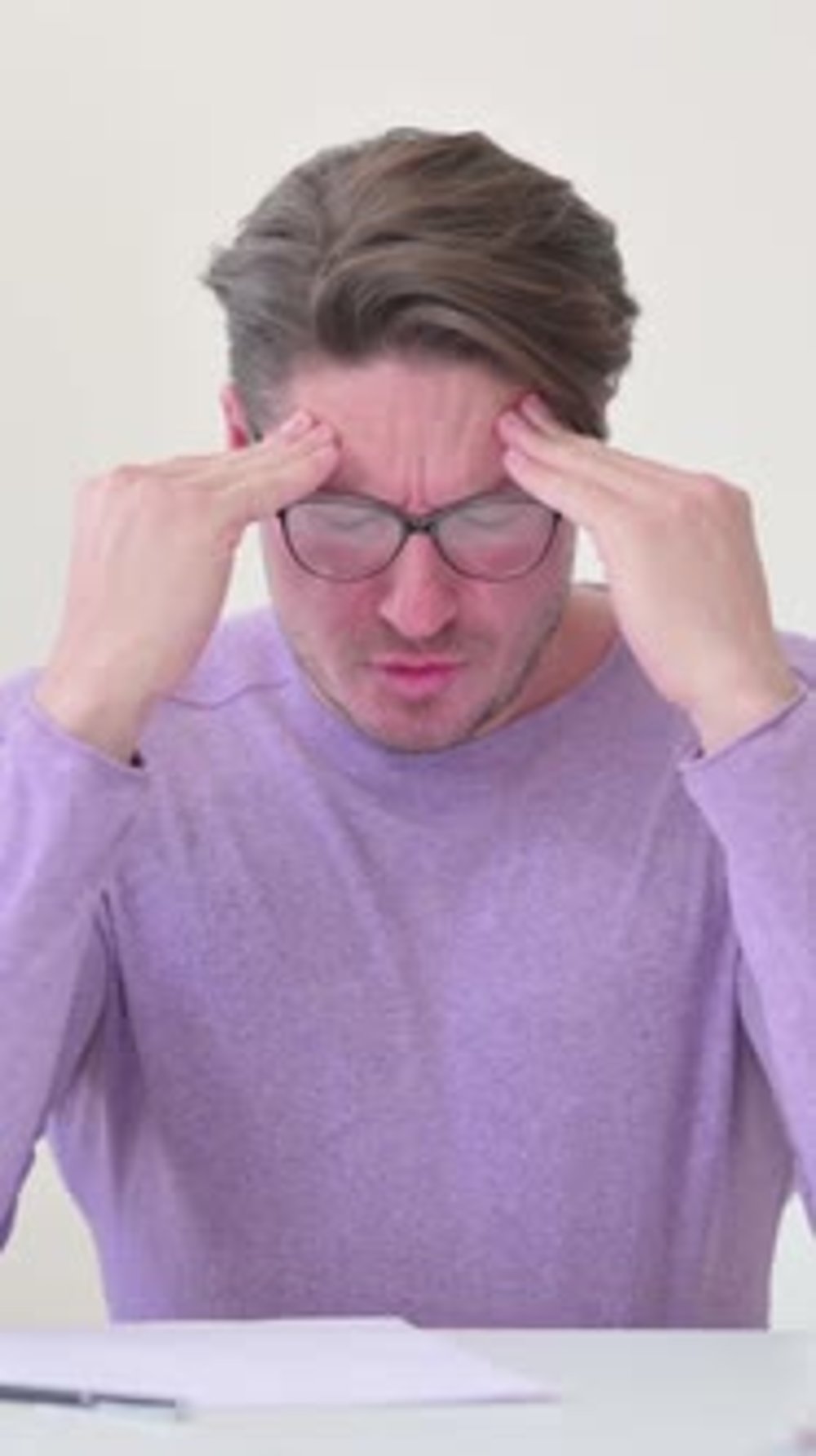 Middle Aged Man having Headache in Office, Vertical Video, Business ...