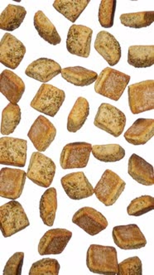 Fluid Animation of Falling Seasoned Bread Pieces