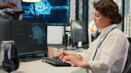 Manager Talking with Engineer in Office Automating Workflows Using AI
