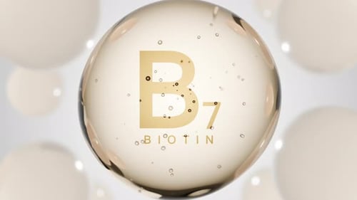 Biotin B7 Vitamin Fluid Sphere with Bubbles