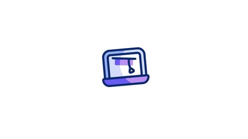 Animated Graduation Cap Icon with Swinging Tassel