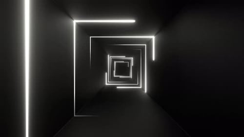 White Seamless Neon Squares Tunnel Background Vj Loop In 4K