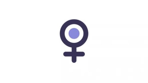 Flat Design Female Gender Symbol Reveal Animation