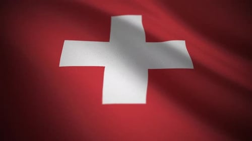 Realistic Waving Switzerland Flag Loop