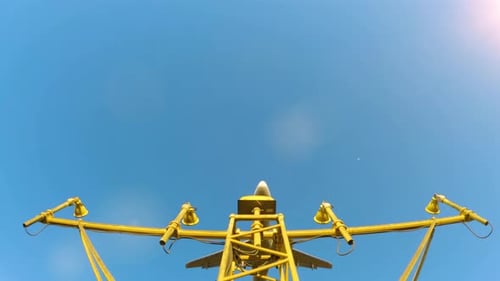 Airplane Flying Directly Overhead on Clear Day