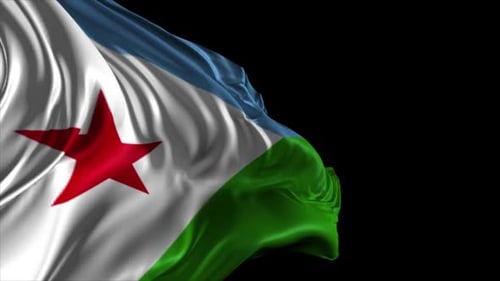 Realistic Djibouti Flag Waving Motion Graphic