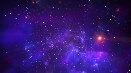 Animated Hyperspace Travel Through Nebula Loop Background
