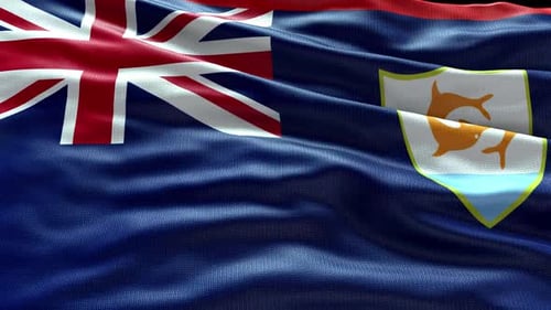 Seamlessly Waving Anguilla Flag Loop