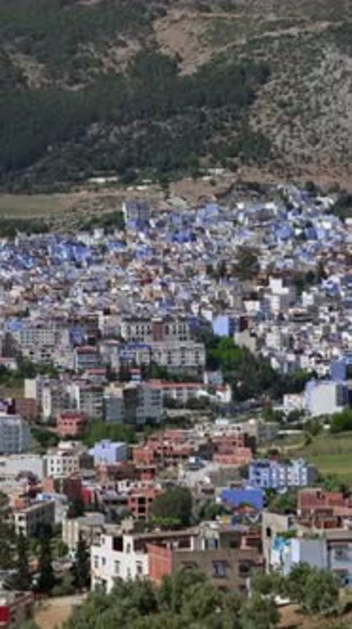 Vertical View Of Chefchaouen Cityscape, Morocco