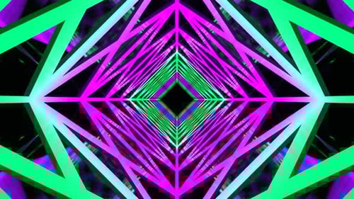 Turquoise And Purple Futuristic Abstract Tunnel Background Vj Loop In HD