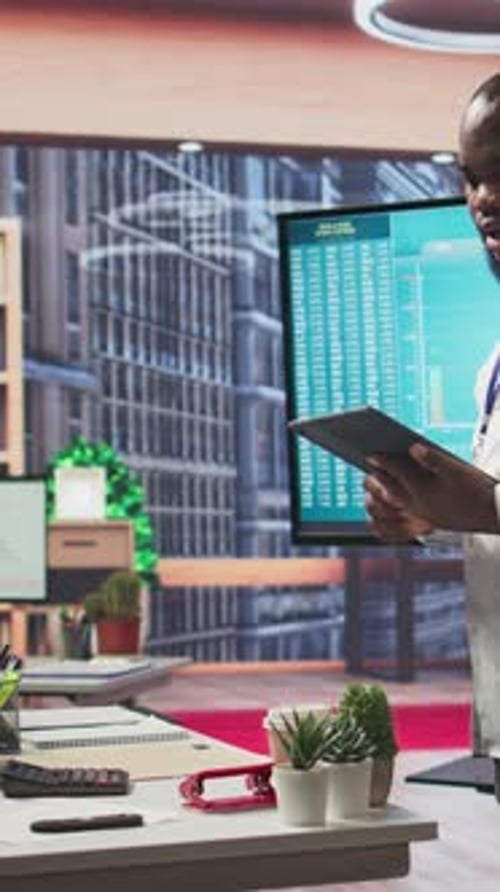 Presentation and Analysis in a Bright Modern Office