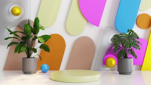 Minimal White Podium Mockup 02 4K