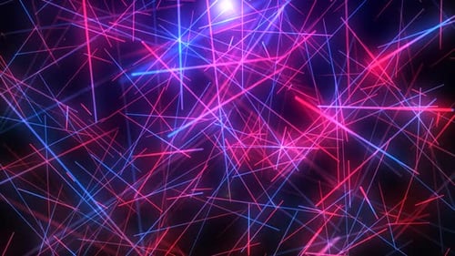 Neon Hi-Tech Network: Abstrakter Hintergrund mit bunten Linien und Speed Motion