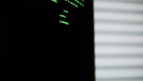 Retro Pc with Loading Code Console Programmer Making Scripts Green ...