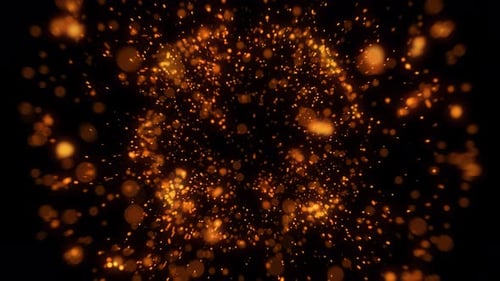Alpha Channel Golden Particle Explosion Motion Graphics
