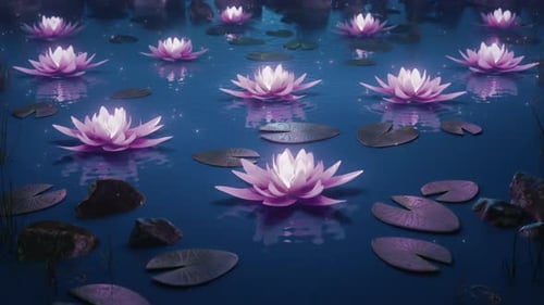 Loop Lotus Flowers on a Magical Night on the Water