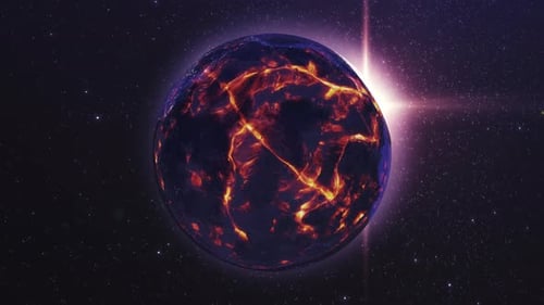 Sterbender Planet Erde mit heißem Magma, 4K