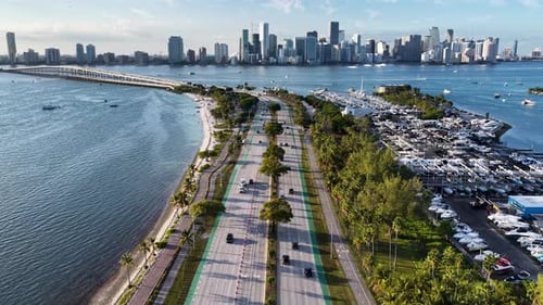 Miami Skyline At Miami In Florida United States.