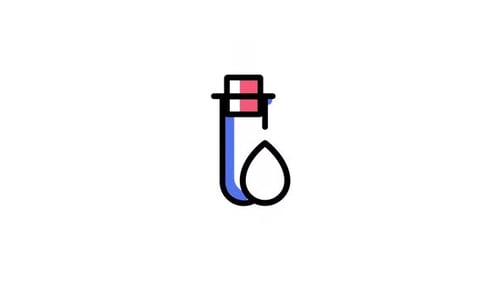 Animated Medical Test Tube and Blood Drop Icon