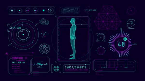 Infographics About Human Digitalization Animated on the Alpha Channel ...