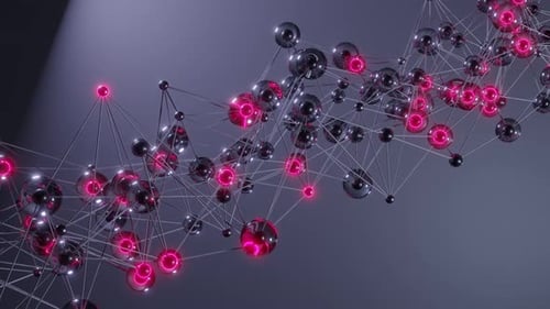 VJ-Animation. Hintergrundplexus aus Glaskugeln