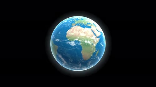 Animated Planet Earth Rotating Globe Loop