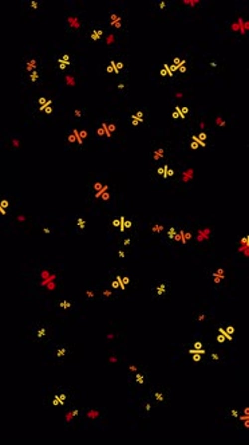 Animated Falling Percentage Symbols for Business Promotions