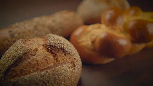 Fresh Baked Bread Close Up Dolly