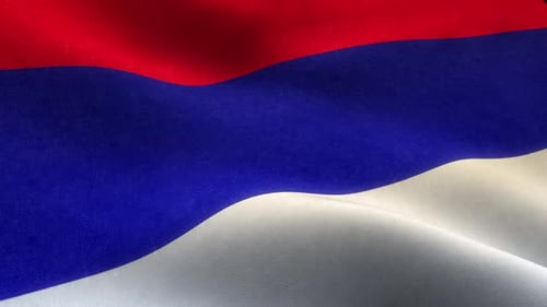 Red Blue White Waving Flag Animation Seamless Loop Background