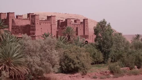Moroccan Fortified Village in Arid Desert Landscape