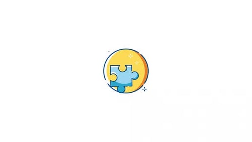 Animated Modern Puzzle Piece Icon