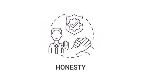 Honesty concept icon line animation