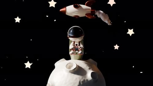 Cartoon Astronaut Loop Animation Satisfying Video