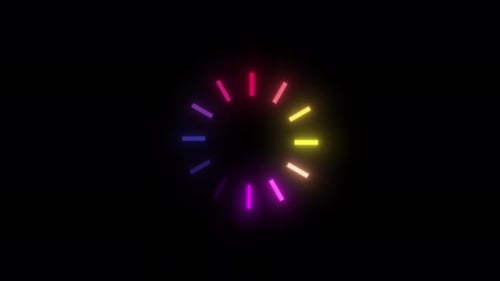 Gradient color Circle progress bar animation. Loading download on background.