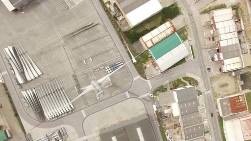 Top View Wind Turbine at Seascape