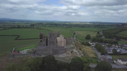 Aerial View of The Rock of Cashel in Ireland.