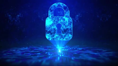 Lock Text with HUD Rotation Digital Technology Interface Sci Fi Hologram Cyberspace