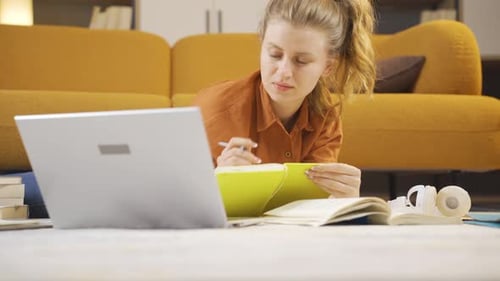 University student focused on class.