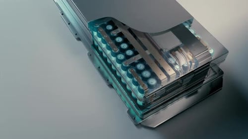 Modern Battery Pack Reveal with Glowing Internal Components