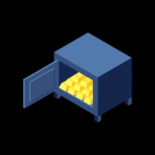 Safe Box with Gold Bars Animation